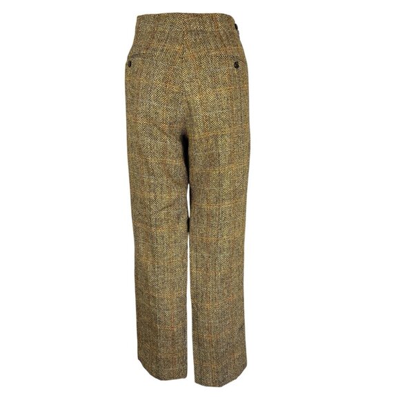Asos Harris Tweed 100% Wool Cropped Trouser 32 Brown Multicolor Herringbone - Picture 9 of 16